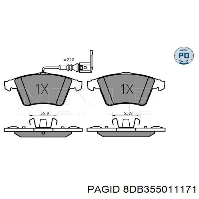 Pastillas de freno delanteras Volkswagen Transporter 7HA, 7HH, 7EA, 7EH