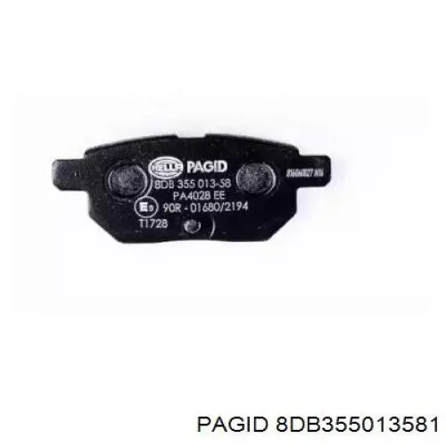 8DB355013581 HELLA-PAGID pastillas de freno traseras