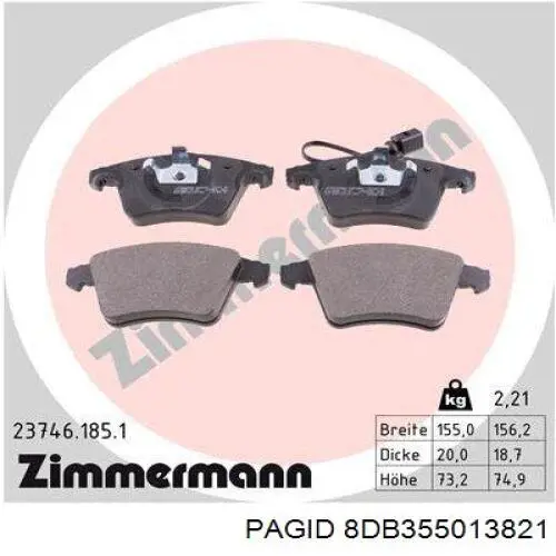 Pastillas de freno delanteras Volkswagen Transporter 7HA, 7HH, 7EA, 7EH