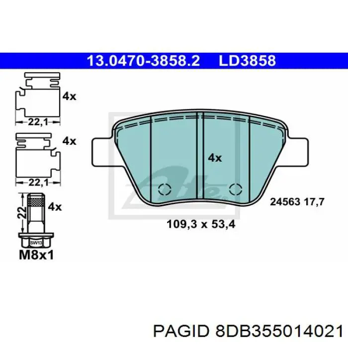 Pastillas de freno traseras Volkswagen Jetta 6 162, 163, AV3, AV2, AY2, AY3