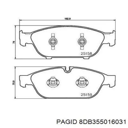 8DB355016031 HELLA-PAGID pastillas de freno delanteras