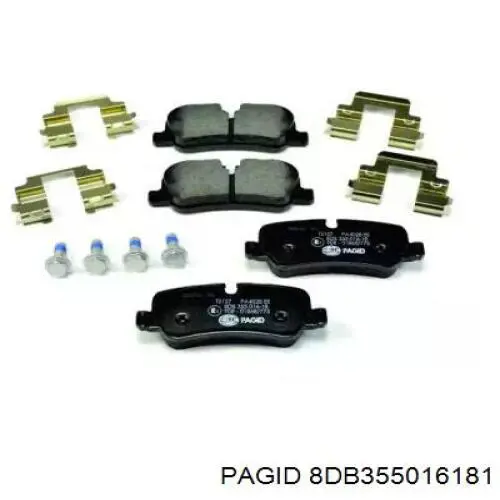 8DB355016-181 HELLA-PAGID pastillas de freno traseras