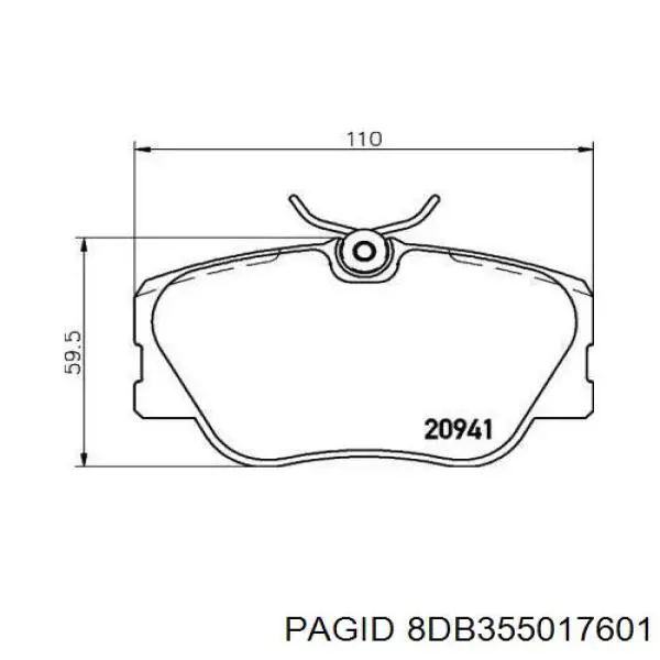 8DB355017-601 HELLA-PAGID pastillas de freno delanteras