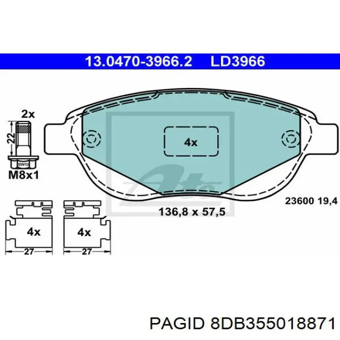 Pastillas de freno delanteras Citroen C3 1 FC