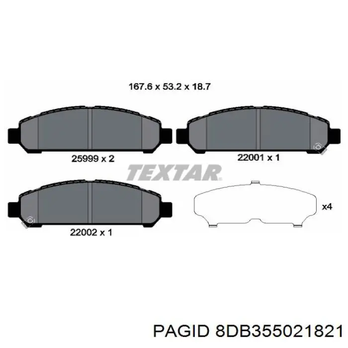 8DB355021-821 HELLA-PAGID pastillas de freno delanteras