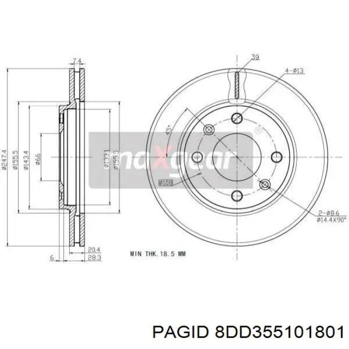Freno de disco delantero Peugeot 205 1 741A, C