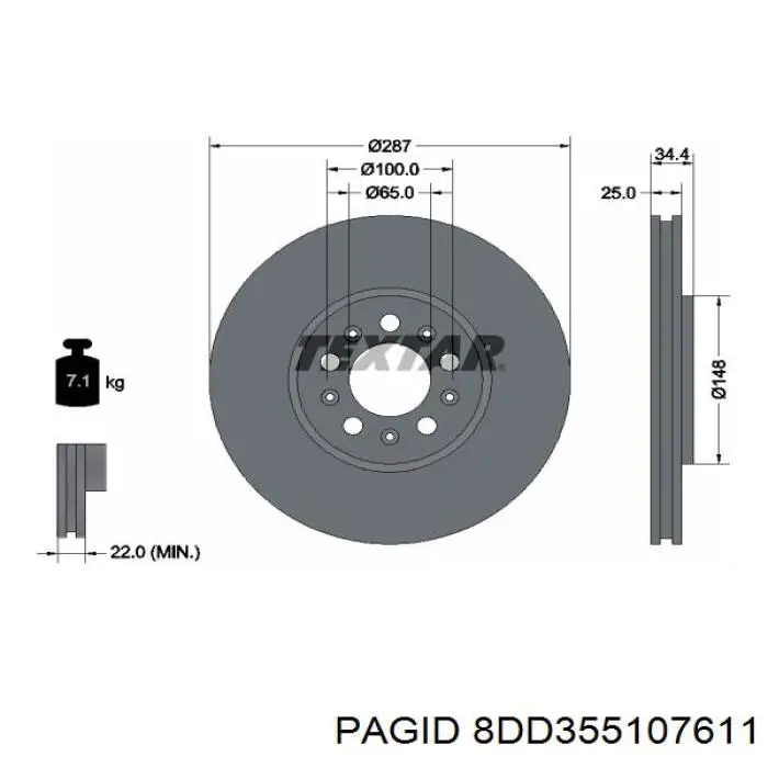 Freno de disco delantero Mercedes E C124
