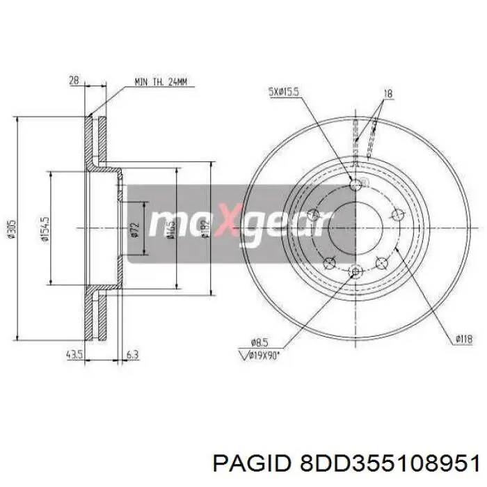 Freno de disco delantero Renault Trafic 2 FL