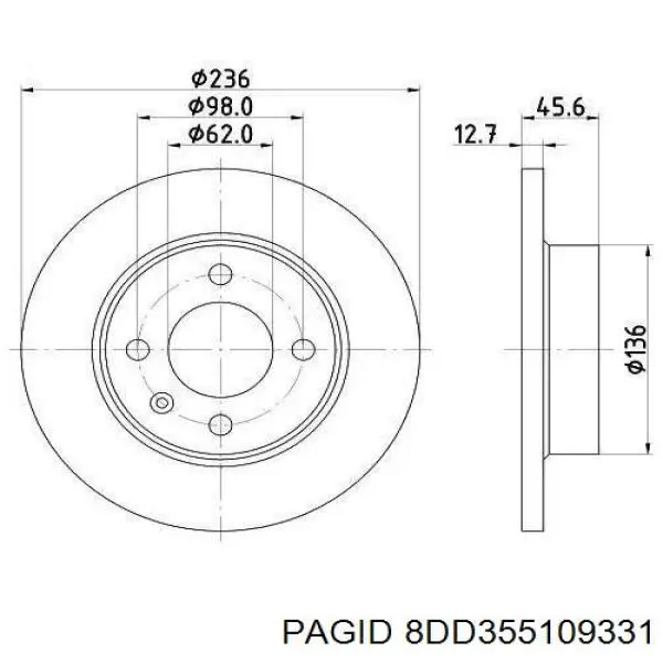 Freno de disco delantero Nissan Versa E12X