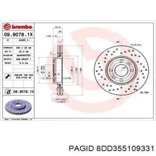 Freno de disco delantero Nissan Versa E12X