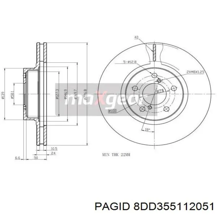 Freno de disco delantero Subaru Impreza 1 GC