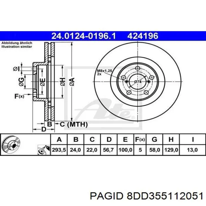 Freno de disco delantero Subaru Impreza 1 GC