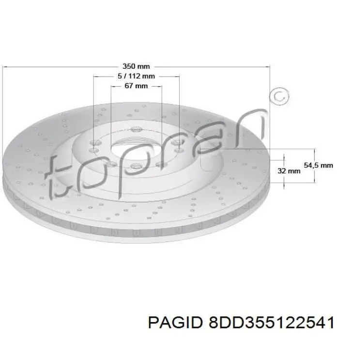 8DD355122541 HELLA-PAGID freno de disco delantero