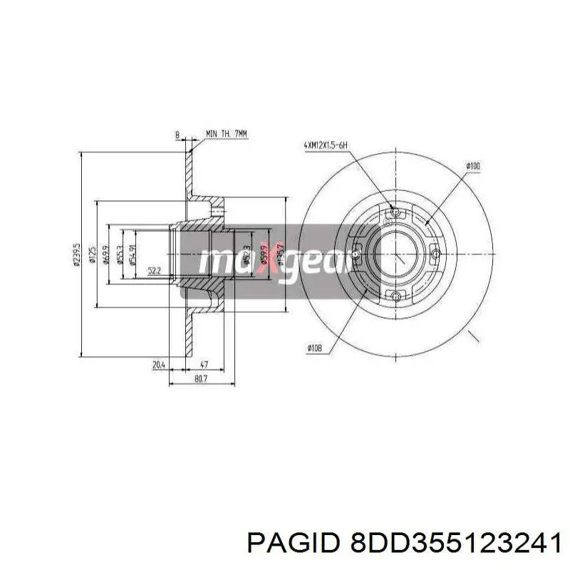 Disco de freno trasero Alfa Romeo 33 905
