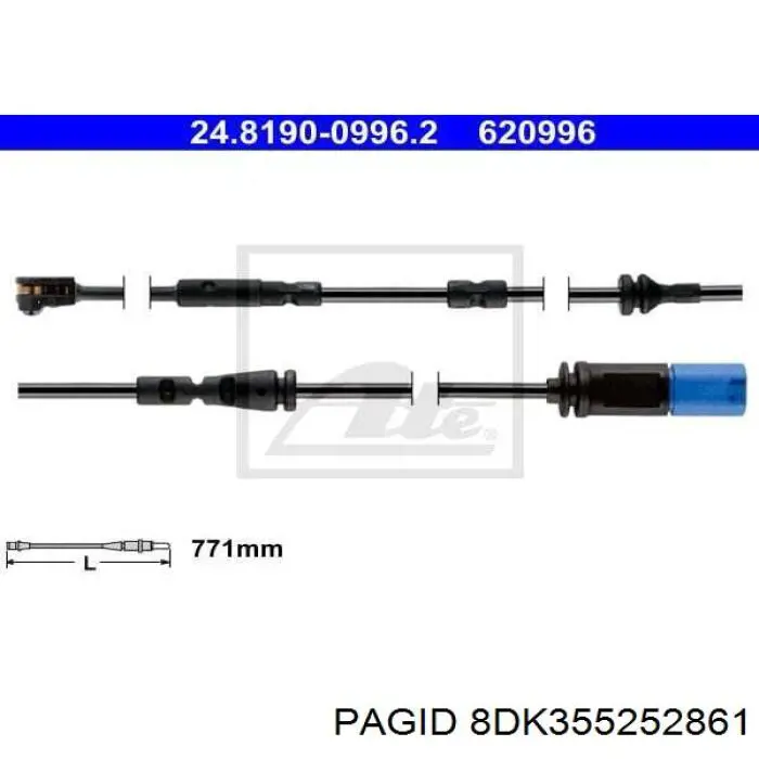 8DK355252861 HELLA-PAGID sensor abs delantero