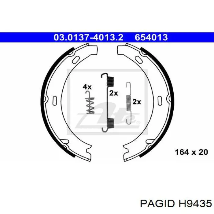 Juego de zapatas de frenos, freno de estacionamiento Mercedes E C124