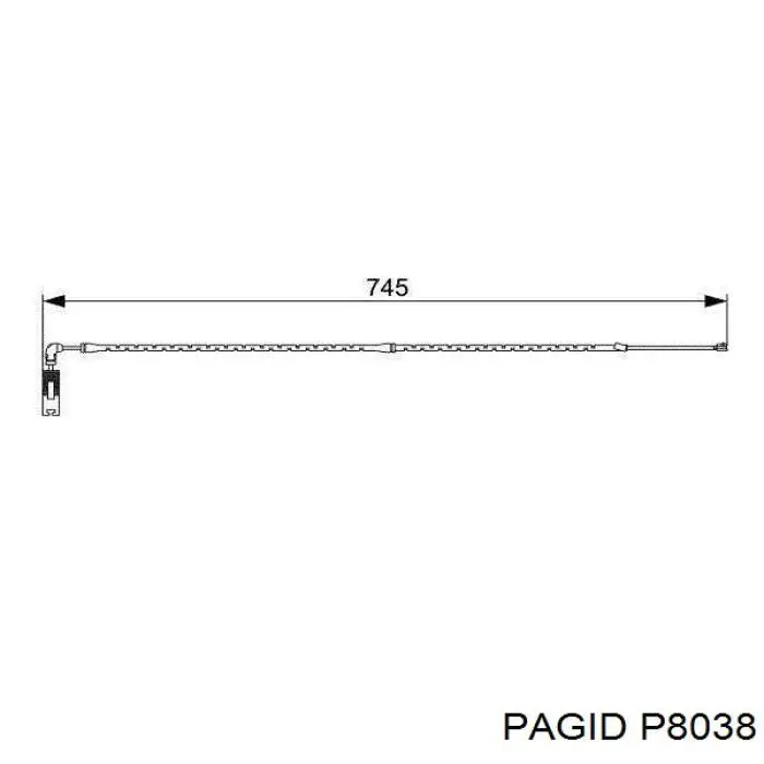 Sensor de desgaste de las pastillas de freno delanteras HELLA-PAGID P8038 precio, desde 19,74 EUR