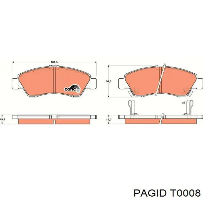 T0008 HELLA-PAGID pastillas de freno delanteras