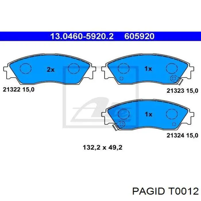 T0012 HELLA-PAGID pastillas de freno delanteras