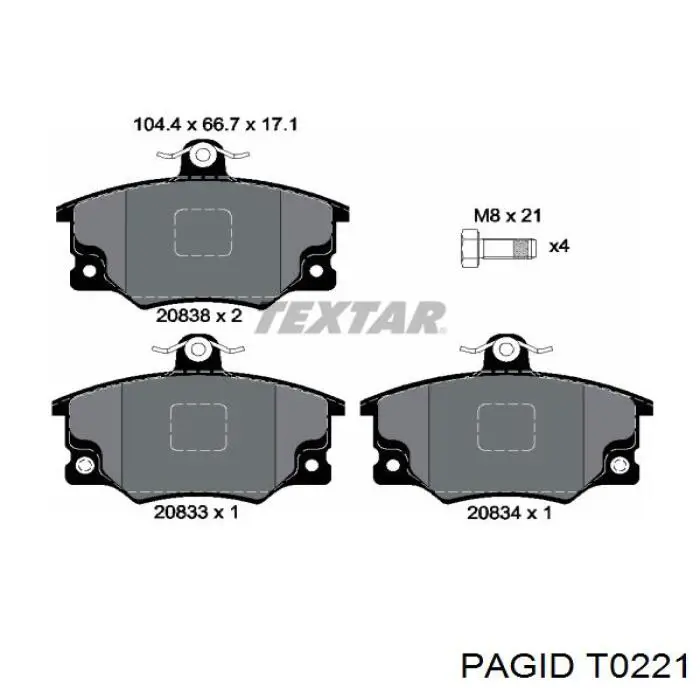 Pastillas de freno delanteras Fiat Tipo 160