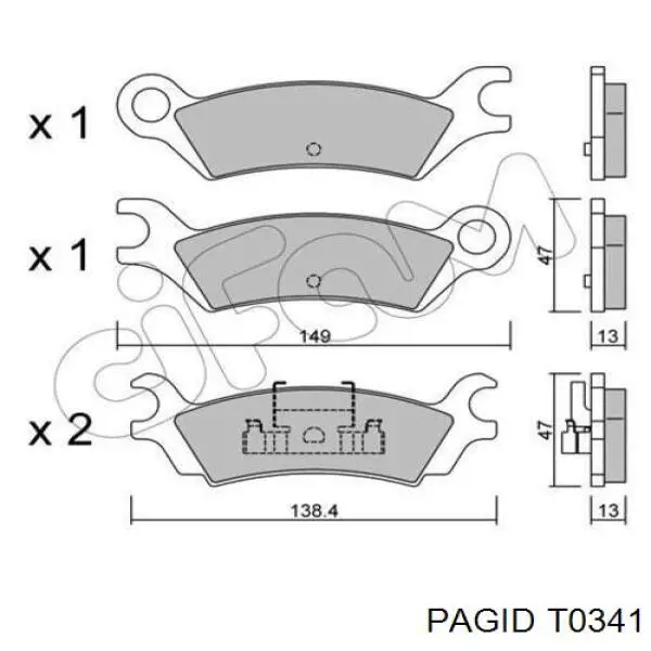 T0341 HELLA-PAGID pastillas de freno traseras