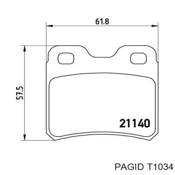 T1034 HELLA-PAGID pastillas de freno traseras