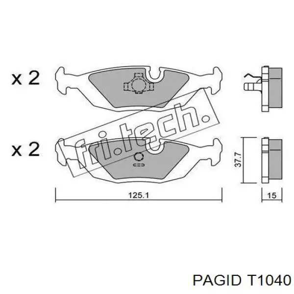 T1040 HELLA-PAGID pastillas de freno traseras