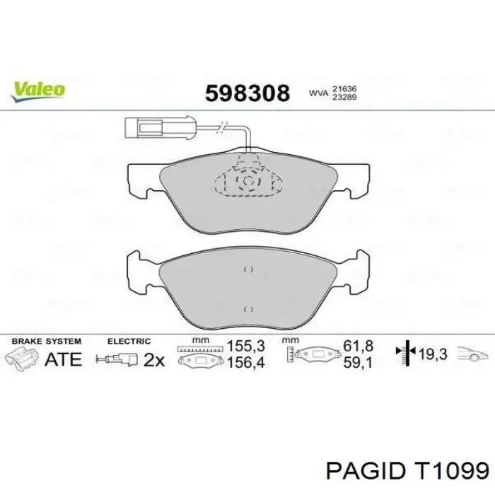 Pastillas de freno delanteras Alfa Romeo 156 932