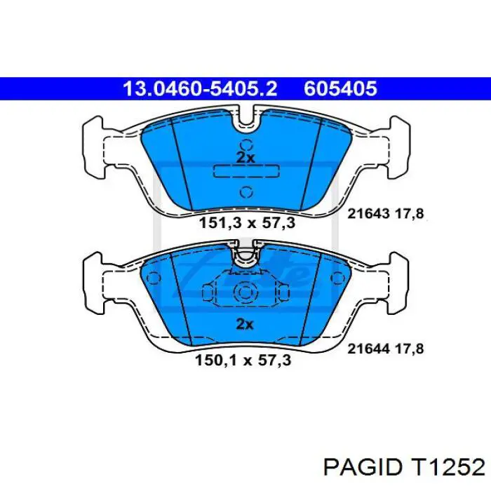 T1252 HELLA-PAGID pastillas de freno delanteras