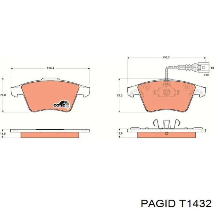 Pastillas de freno delanteras Volkswagen Transporter 7HA, 7HH, 7EA, 7EH