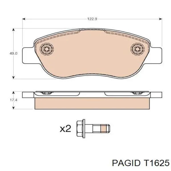 T1625 HELLA-PAGID pastillas de freno delanteras