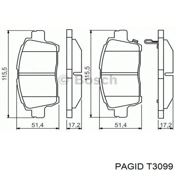Pastillas de freno delanteras Toyota Prius NHW20