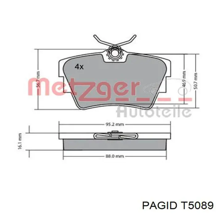 T5089 HELLA-PAGID pastillas de freno traseras