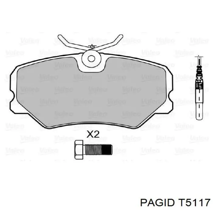 T5117 HELLA-PAGID pastillas de freno delanteras