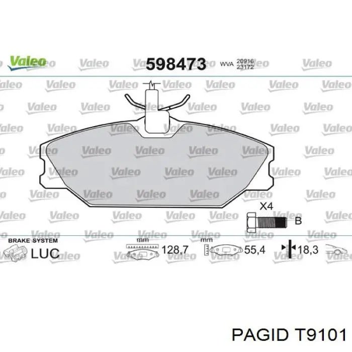 Pastillas de freno delanteras Renault Laguna 1 B56, 556