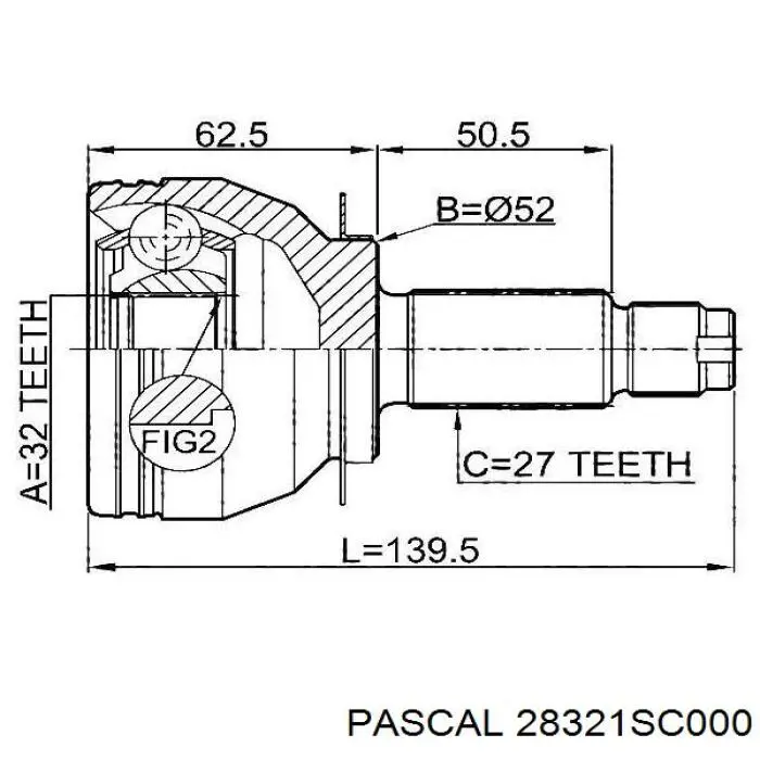 28321SC000 Pascal árbol de transmisión delantero