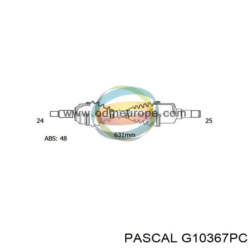 G10367PC Pascal árbol de transmisión delantero izquierdo