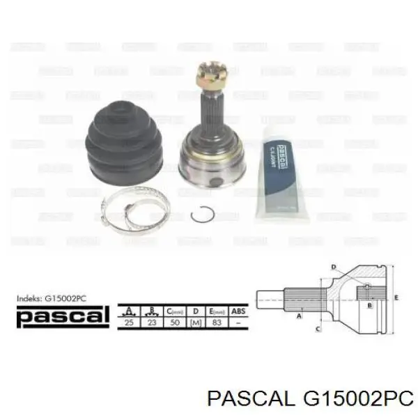 G15002PC Pascal junta homocinética exterior delantera