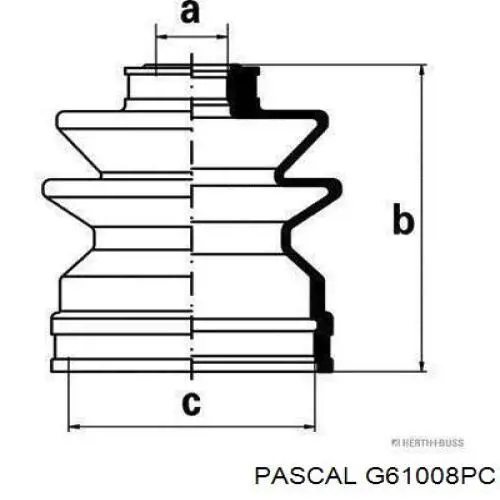 G61008PC Pascal fuelle, árbol de transmisión delantero interior