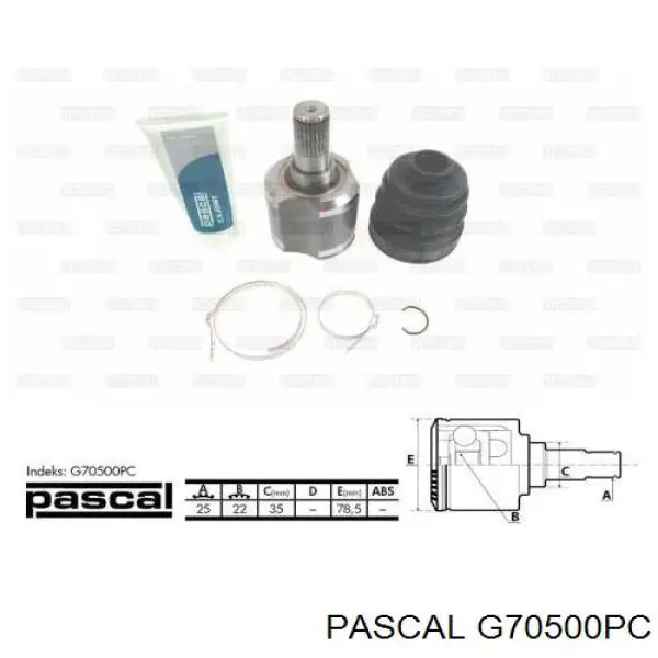 G70500PC Pascal junta homocinética interior delantera
