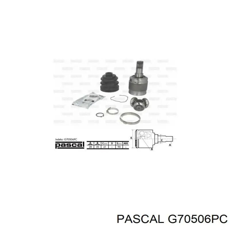 Junta homocinética interna delantera izquierda Pascal G70506PC precio, desde 61,82 EUR