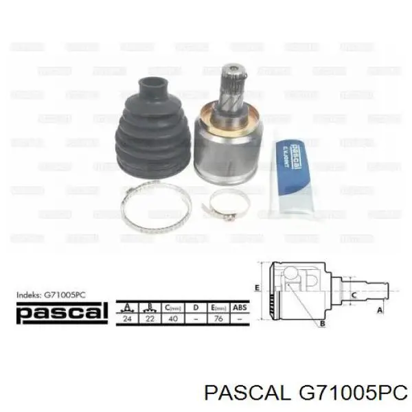 G71005PC Pascal junta homocinética interior delantera derecha