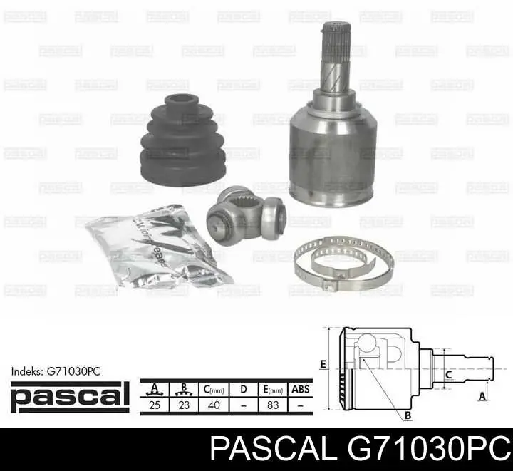 Junta homocinética interna delantera Pascal G71030PC precio, desde 53,01 EUR