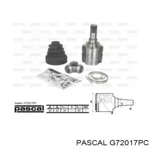 G72017PC Pascal junta homocinética interior delantera izquierda