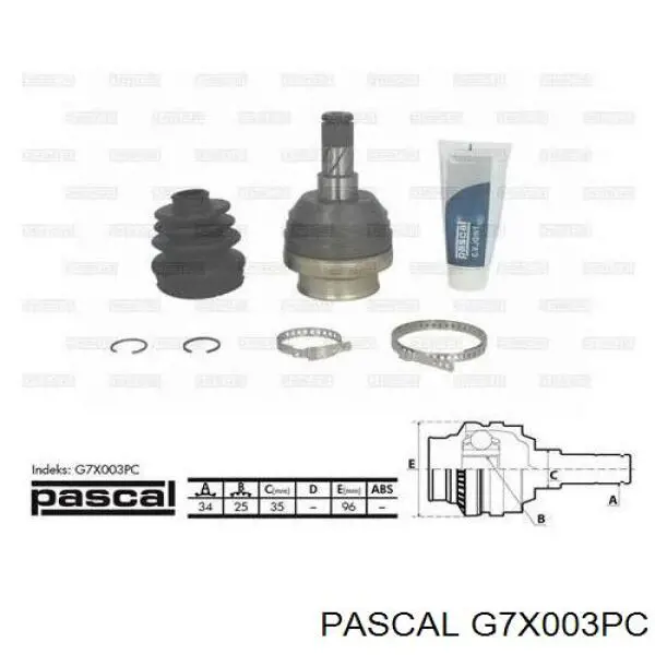 G7X003PC Pascal junta homocinética interior delantera