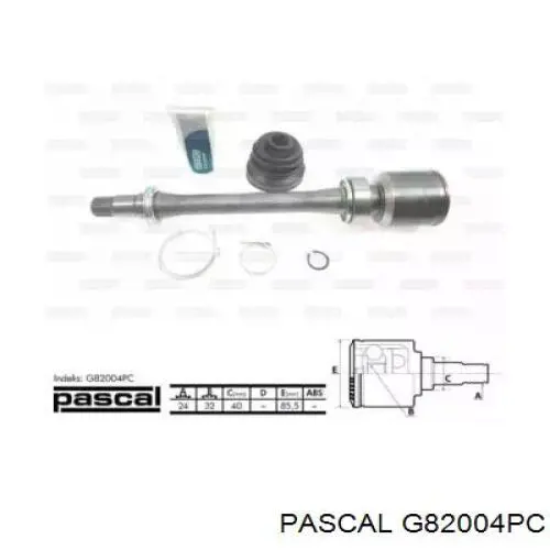 G82004PC Pascal junta homocinética interior delantera derecha
