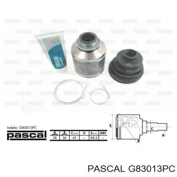 G83013PC Pascal junta homocinética interior delantera derecha