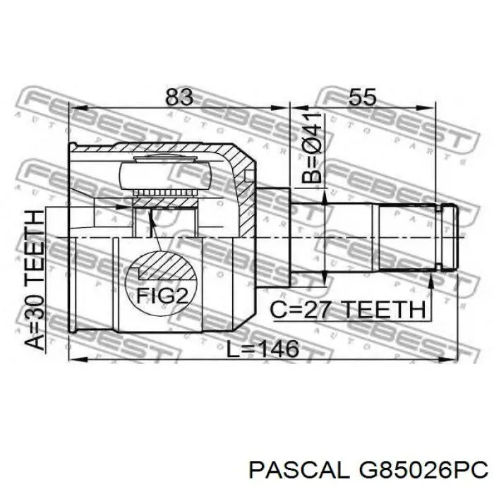 G85026PC Pascal junta homocinética interior delantera