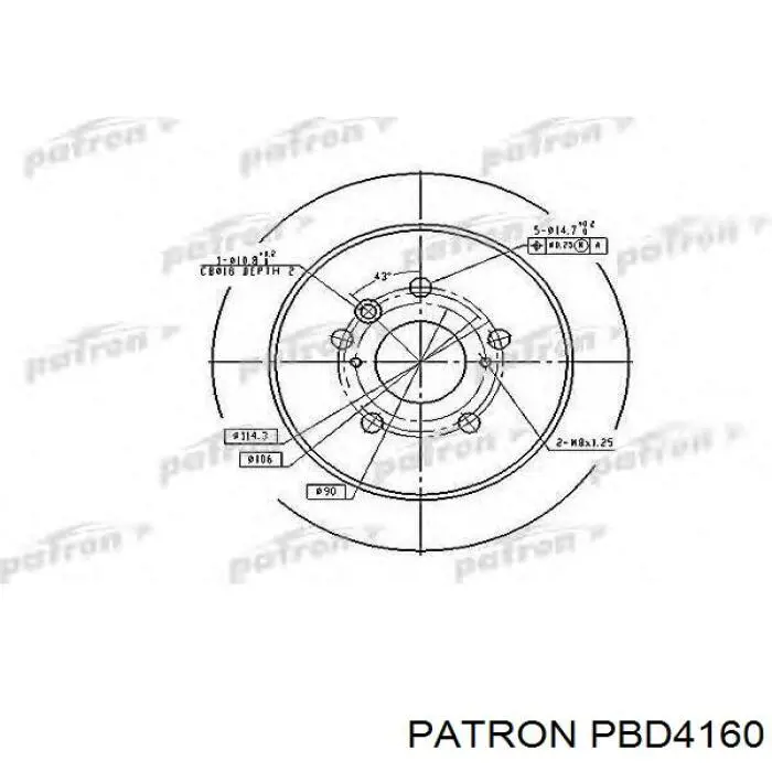 PBD4160 Patron freno de disco delantero