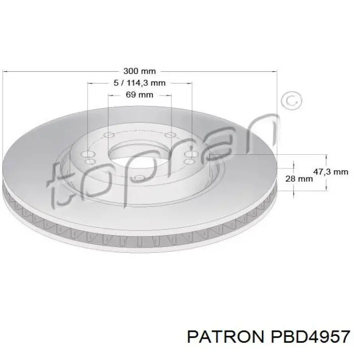 PBD4957 Patron freno de disco delantero